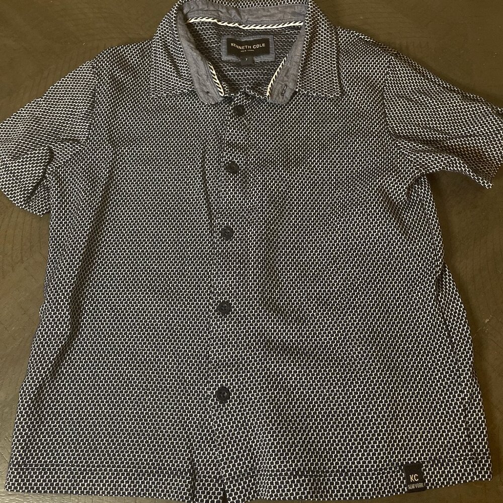 Kenneth Cole Boys 2-Piece Outfit Set (Size 7, Navy/White Pattern)